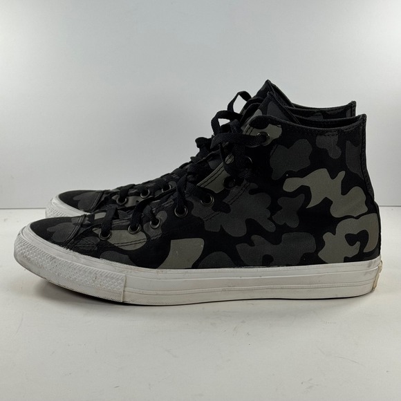 Converse Chuck Taylor All Star II High Top Black Grey Camo Sneakers Men's 12 - Picture 6 of 14